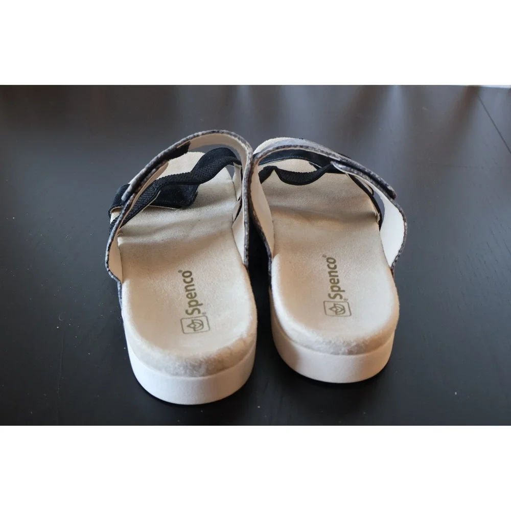 Spenco Tessa Black Snake Orthotic Sandals Women's 11D Wide Adjustable